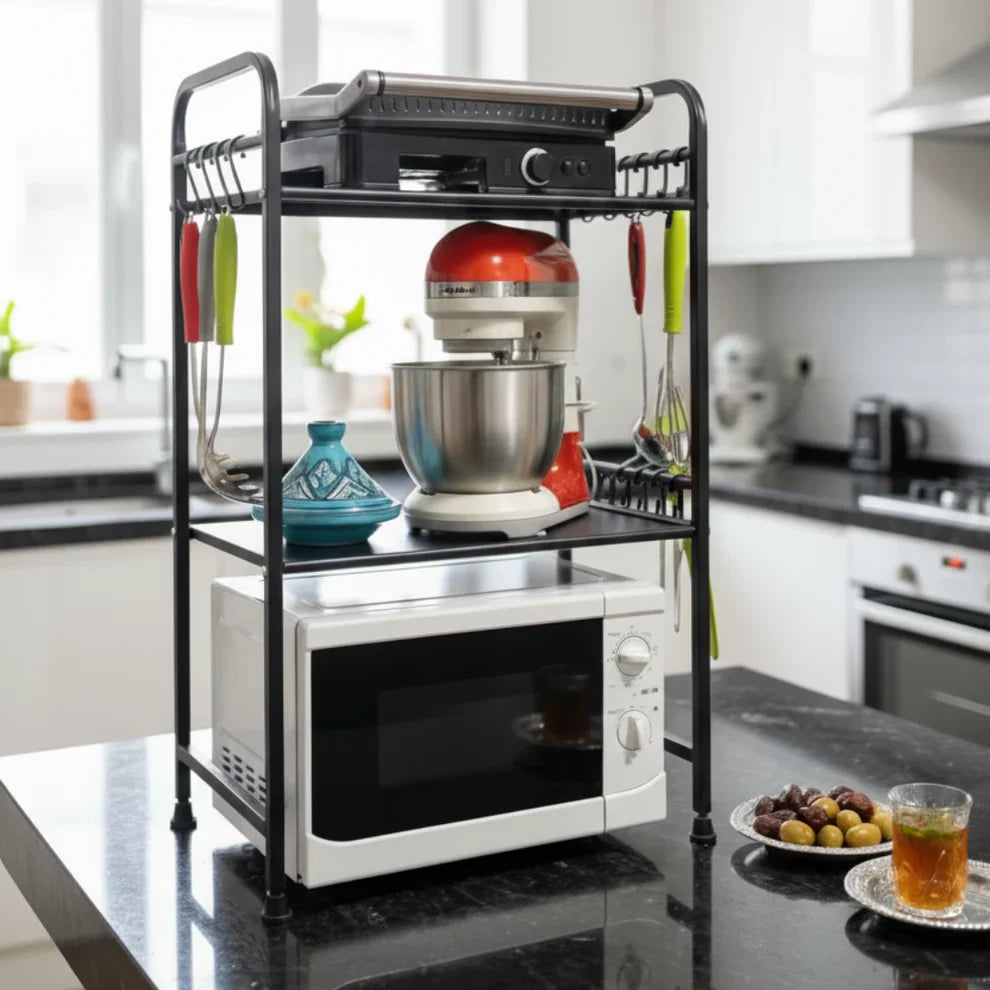 حامل ميكرواوند و فرن بطابقين متعدد الوظائف